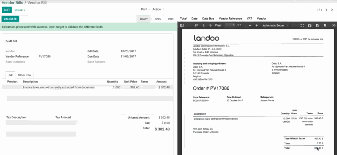 Odoo- Echantillon n° 2 pour trois colonnes